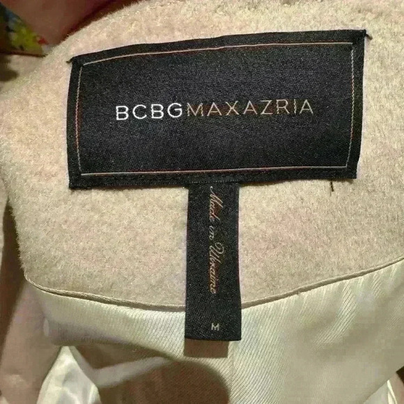 BCBGMAXAZRIA Womens Double Breasted Wool Coat 3/4 Sleeve Size medium - Picture 2 of 5